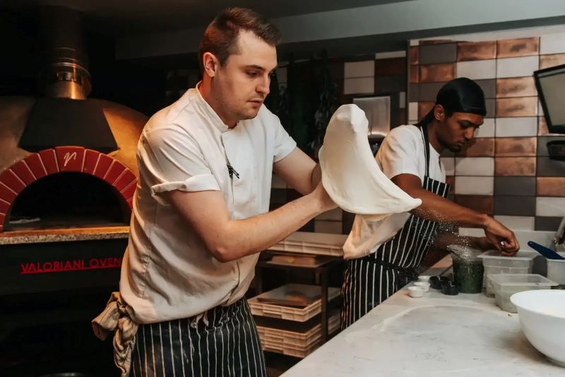 Pizza making process